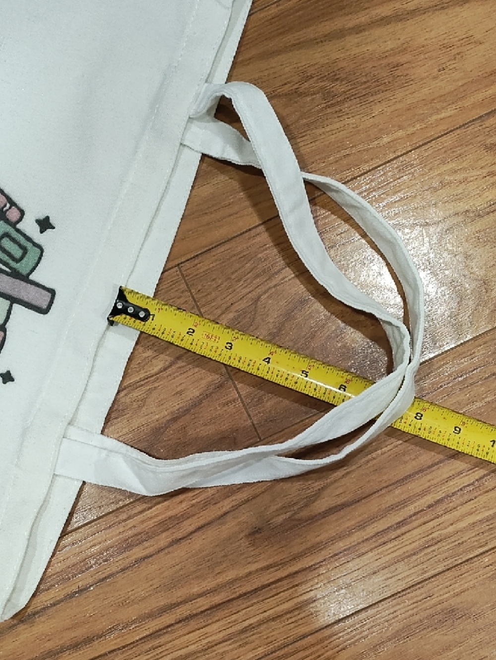 Source Unknown White Canvas Tote with Pastel Book Graphic - Picture 5 of 6